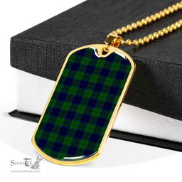 Scottish Keith Modern Clan Tartan Dog Tag Necklace - Classic Scottish Plaid Tartan Plaid