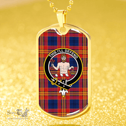ScottishPlaid MacGurk Modern Clan Tartan Dog Tag Necklace - Crest Classic Scottish Plaid Tartan Plaid