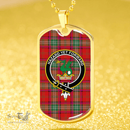 ScottishPlaid Seton Modern Clan Tartan Dog Tag Necklace - Crest Classic Scottish Plaid Tartan Plaid