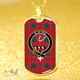 ScottishPlaid MacLintock Modern Clan Tartan Dog Tag Necklace - Crest Classic Scottish Plaid Tartan Plaid