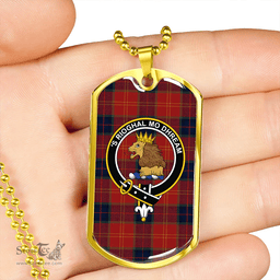 ScottishPlaid MacEdward (MacGregor Hastie) Modern Clan Tartan Dog Tag Necklace - Crest Classic Scottish Plaid Tartan Plaid