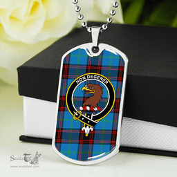 ScottishPlaid Wedderburn Clan Tartan Dog Tag Necklace - Crest Classic Scottish Plaid Tartan Plaid