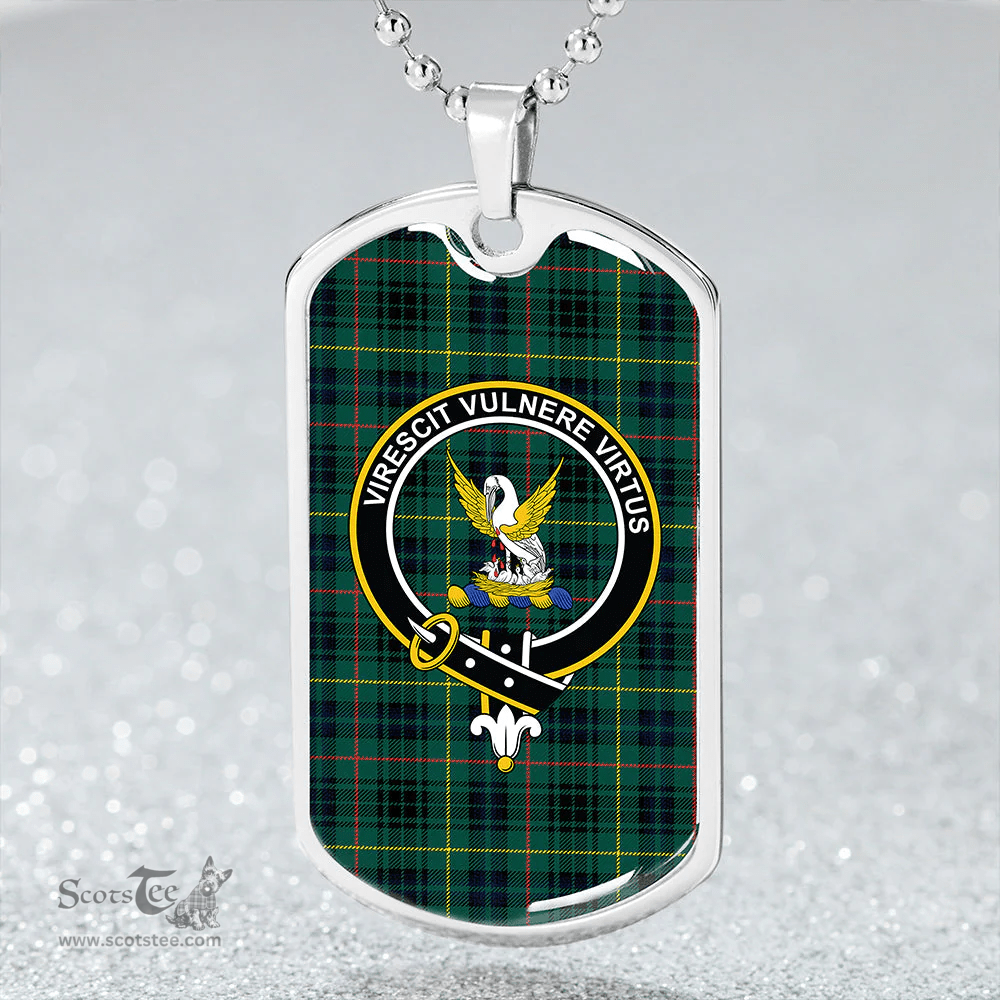 ScottishPlaid Stewart Hunting Modern Clan Tartan Dog Tag Necklace - Crest Classic Scottish Plaid Tartan Plaid