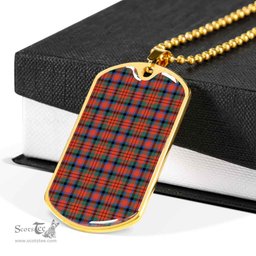 Scottish MacDuff Ancient Clan Tartan Dog Tag Necklace - Classic Scottish Plaid Tartan Plaid