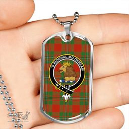 ScottishPlaid MacGregor of Cardney (Gregor of Cardney) Ancient Clan Tartan Dog Tag Necklace - Crest Classic Scottish Plaid Tartan Plaid