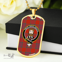 ScottishPlaid MacNab Smith Ancient Clan Tartan Dog Tag Necklace - Crest Classic Scottish Plaid Tartan Plaid