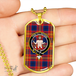 ScottishPlaid MacGurk Modern Clan Tartan Dog Tag Necklace - Crest Classic Scottish Plaid Tartan Plaid