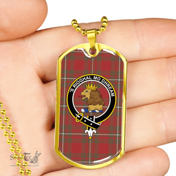 ScottishPlaid MacGregor (Gregor) Weathered Clan Tartan Dog Tag Necklace - Crest Classic Scottish Plaid Tartan Plaid