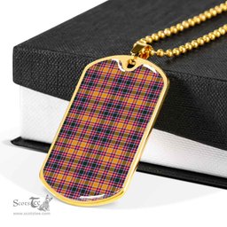 Scottish Jacobite Clan Tartan Dog Tag Necklace - Classic Scottish Plaid Tartan Plaid