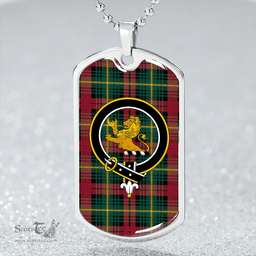 ScottishPlaid Martin Modern Clan Tartan Dog Tag Necklace - Crest Classic Scottish Plaid Tartan Plaid