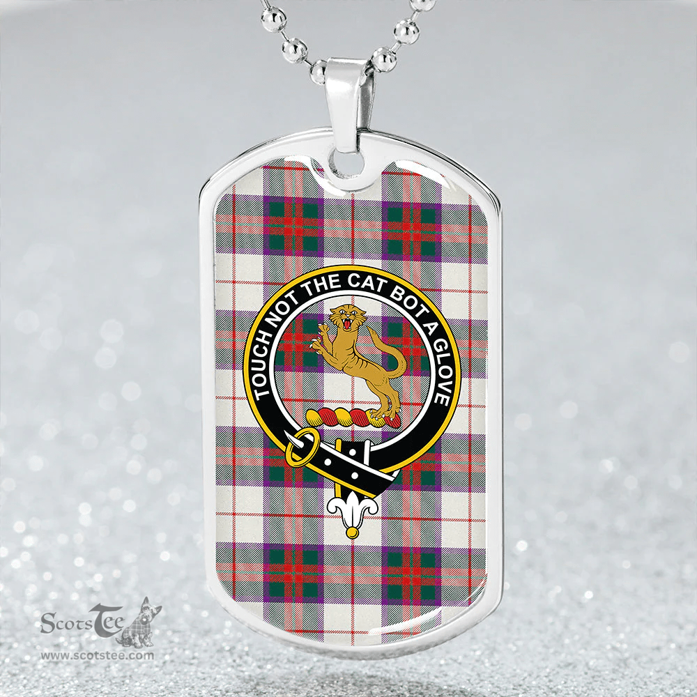 ScottishPlaid MacKintosh Dress #2 Modern Clan Tartan Dog Tag Necklace - Crest Classic Scottish Plaid Tartan Plaid