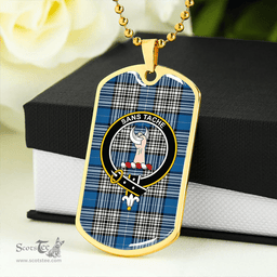 ScottishPlaid Napier Ancient Clan Tartan Dog Tag Necklace - Crest Classic Scottish Plaid Tartan Plaid