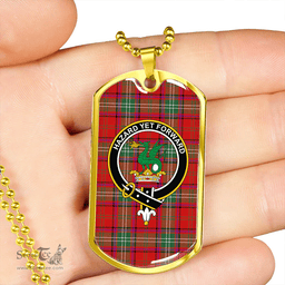 ScottishPlaid Seton Modern Clan Tartan Dog Tag Necklace - Crest Classic Scottish Plaid Tartan Plaid