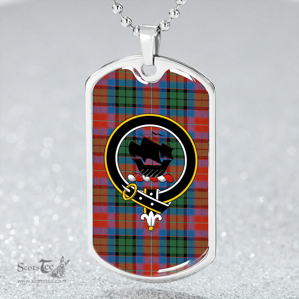 ScottishPlaid MacInroy Rattray Ancient Clan Tartan Dog Tag Necklace - Crest Classic Scottish Plaid Tartan Plaid