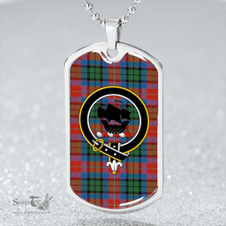 ScottishPlaid MacInroy Rattray Ancient Clan Tartan Dog Tag Necklace - Crest Classic Scottish Plaid Tartan Plaid