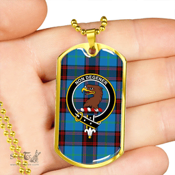 ScottishPlaid Wedderburn Clan Tartan Dog Tag Necklace - Crest Classic Scottish Plaid Tartan Plaid