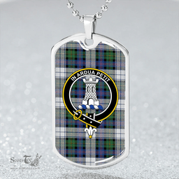 ScottishPlaid Malcolm Dress Variant Modern Clan Tartan Dog Tag Necklace - Crest Classic Scottish Plaid Tartan Plaid