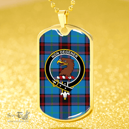 ScottishPlaid Wedderburn Clan Tartan Dog Tag Necklace - Crest Classic Scottish Plaid Tartan Plaid