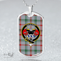 ScottishPlaid Miss MacDougal (Personal) (MacLeod Arisaid) Modern Clan Tartan Dog Tag Necklace - Crest Classic Scottish Plaid Tartan Plaid