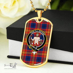 ScottishPlaid MacGurk Modern Clan Tartan Dog Tag Necklace - Crest Classic Scottish Plaid Tartan Plaid