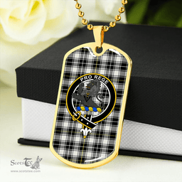 ScottishPlaid MacFie of Colonsay Dress (MacPhee of Colonsay Dress) Modern Clan Tartan Dog Tag Necklace - Crest Classic Scottish Plaid Tartan Plaid