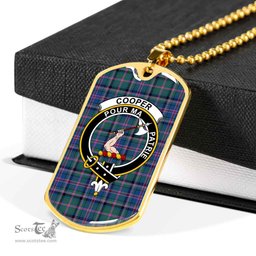 Scottish Cooper Clan Tartan Dog Tag Necklace - Crest Classic Scottish Plaid Tartan Plaid