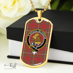 ScottishPlaid MacGregor (Gregor) Weathered Clan Tartan Dog Tag Necklace - Crest Classic Scottish Plaid Tartan Plaid