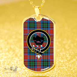 ScottishPlaid MacInroy Rattray Ancient Clan Tartan Dog Tag Necklace - Crest Classic Scottish Plaid Tartan Plaid