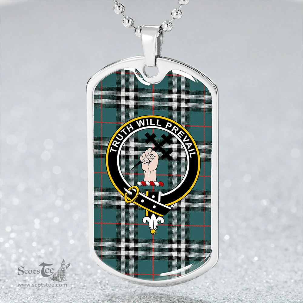 ScottishPlaid Thomson Hunting #2 (Thompson Hunting #2) Modern Clan Tartan Dog Tag Necklace - Crest Classic Scottish Plaid Tartan Plaid