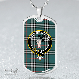 ScottishPlaid Thomson Hunting #2 (Thompson Hunting #2) Modern Clan Tartan Dog Tag Necklace - Crest Classic Scottish Plaid Tartan Plaid