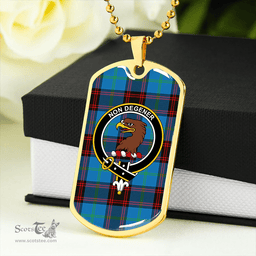 ScottishPlaid Wedderburn Clan Tartan Dog Tag Necklace - Crest Classic Scottish Plaid Tartan Plaid