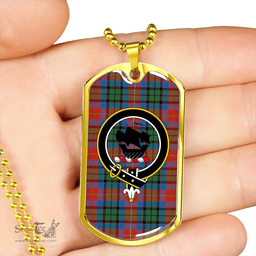 ScottishPlaid MacInroy Rattray Ancient Clan Tartan Dog Tag Necklace - Crest Classic Scottish Plaid Tartan Plaid