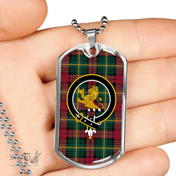 ScottishPlaid Martin Modern Clan Tartan Dog Tag Necklace - Crest Classic Scottish Plaid Tartan Plaid