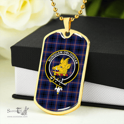 ScottishPlaid MacIver of Strome Modern Clan Tartan Dog Tag Necklace - Crest Classic Scottish Plaid Tartan Plaid