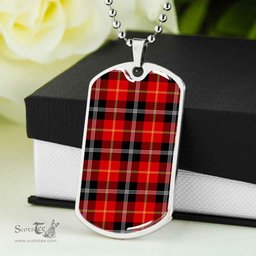 Scottish Marjoribanks Clan Tartan Dog Tag Necklace - Classic Scottish Plaid Tartan Plaid