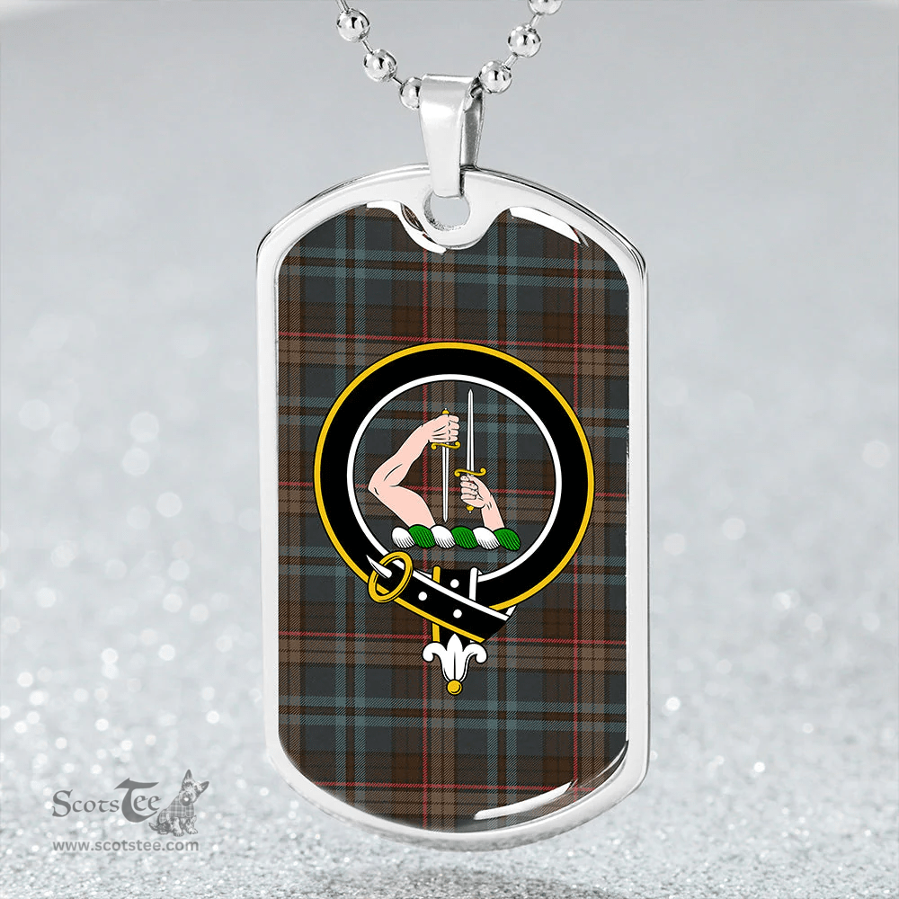 ScottishPlaid Renton Weathered Clan Tartan Dog Tag Necklace - Crest Classic Scottish Plaid Tartan Plaid