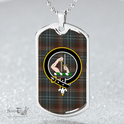 ScottishPlaid Renton Weathered Clan Tartan Dog Tag Necklace - Crest Classic Scottish Plaid Tartan Plaid