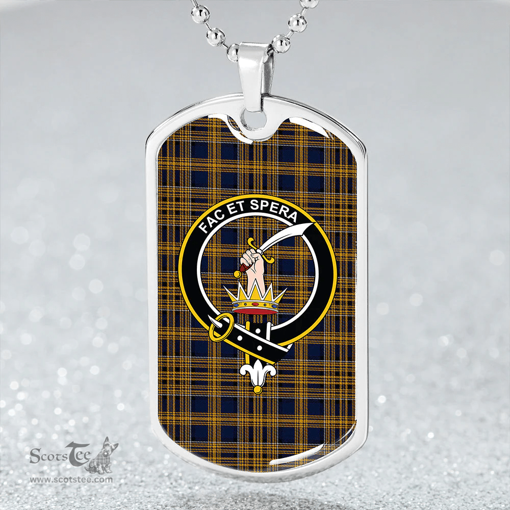 ScottishPlaid Matheson Blue; Hunting Modern Clan Tartan Dog Tag Necklace - Crest Classic Scottish Plaid Tartan Plaid