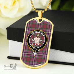 ScottishPlaid MacFarlane Lord Lyon sett Ancient Clan Tartan Dog Tag Necklace - Crest Classic Scottish Plaid Tartan Plaid