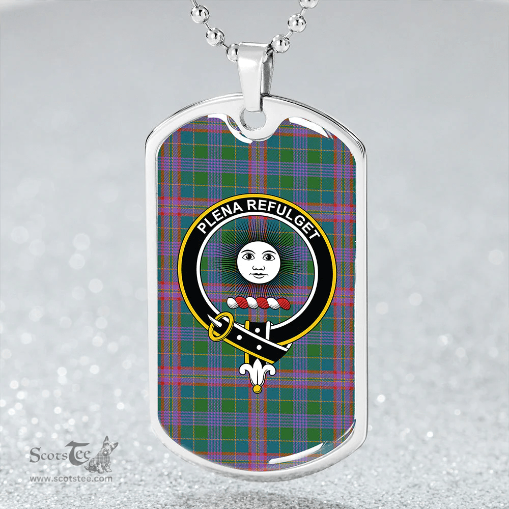 ScottishPlaid Pitcairn Hunting Ancient Clan Tartan Dog Tag Necklace - Crest Classic Scottish Plaid Tartan Plaid