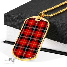 Scottish Marjoribanks Clan Tartan Dog Tag Necklace - Classic Scottish Plaid Tartan Plaid