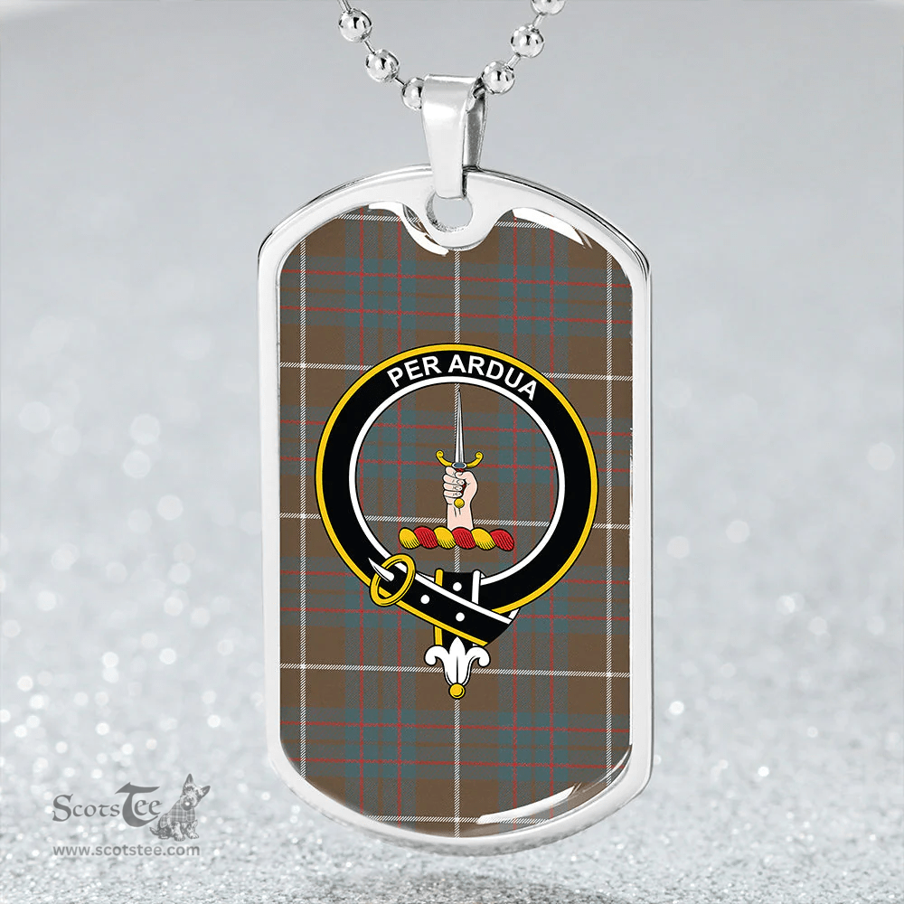 ScottishPlaid MacIntyre Hunting (Vestiarium Scoticum) Weathered Clan Tartan Dog Tag Necklace - Crest Classic Scottish Plaid Tartan Plaid