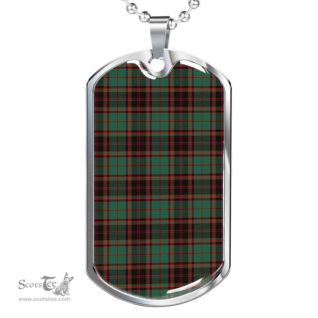 Scottish Buchan Ancient Clan Tartan Dog Tag Necklace - Classic Scottish Plaid Tartan Plaid