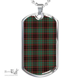Scottish Buchan Ancient Clan Tartan Dog Tag Necklace - Classic Scottish Plaid Tartan Plaid
