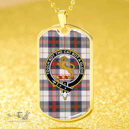 ScottishPlaid MacKintosh Dress #2 Modern Clan Tartan Dog Tag Necklace - Crest Classic Scottish Plaid Tartan Plaid