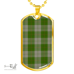 Scottish Cunningham Dress Green Dancers Clan Tartan Dog Tag Necklace - Classic Scottish Plaid Tartan Plaid