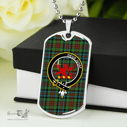 ScottishPlaid MacDuff Hunting Ancient Clan Tartan Dog Tag Necklace - Crest Classic Scottish Plaid Tartan Plaid