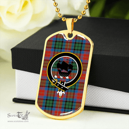 ScottishPlaid MacInroy Rattray Ancient Clan Tartan Dog Tag Necklace - Crest Classic Scottish Plaid Tartan Plaid