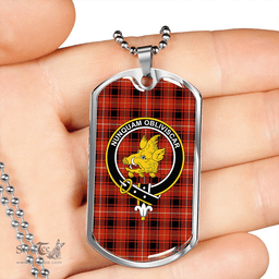 ScottishPlaid MacIver #2 Ancient Clan Tartan Dog Tag Necklace - Crest Classic Scottish Plaid Tartan Plaid