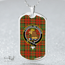 ScottishPlaid MacNeish Ancient Clan Tartan Dog Tag Necklace - Crest Classic Scottish Plaid Tartan Plaid